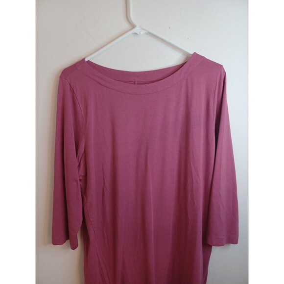 J. Jill Luxe Supima Cotton Pullover Tunic Top Large Pink Lagenlook Minimalist - Picture 2 of 8